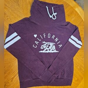 Purple California Hoodie with Bear Graphic